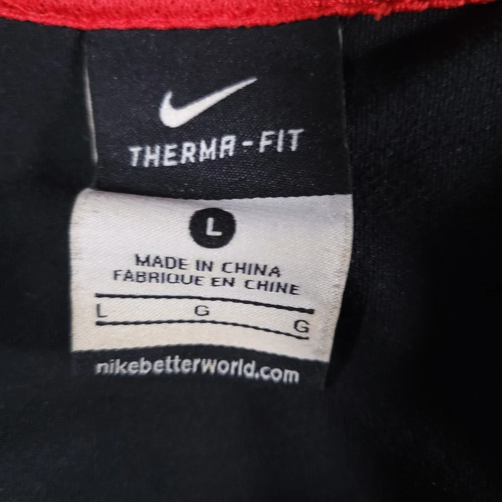 Nike Jacket Adult Large Black Gray Zip Therma-Fit‎ Hooded Snowflake 744389-010